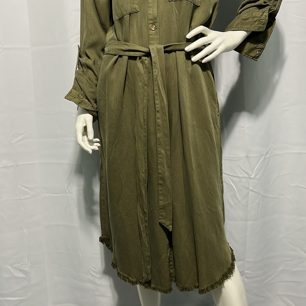 NWT Thread & Supply Long Sleeve Bobbi Dress Olive Green Large - Picture 13 of 17